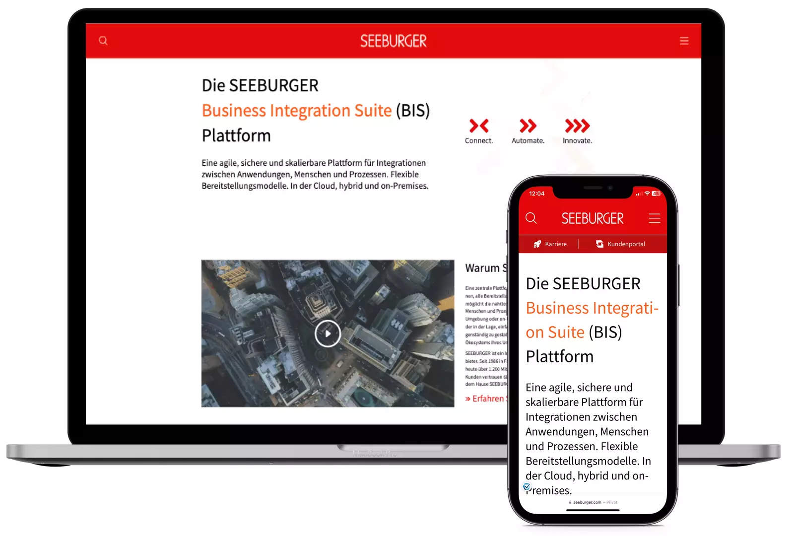Website of the Seeburger AG