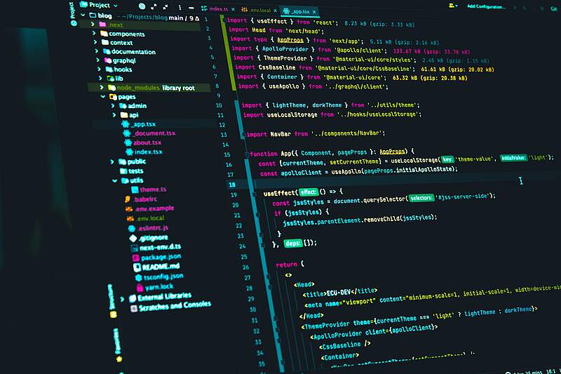 Computerscreen with JavaScript code