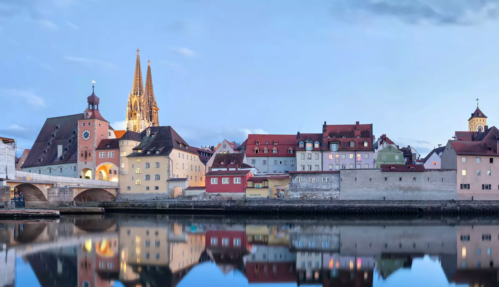 Panorama of the old town Regensburg