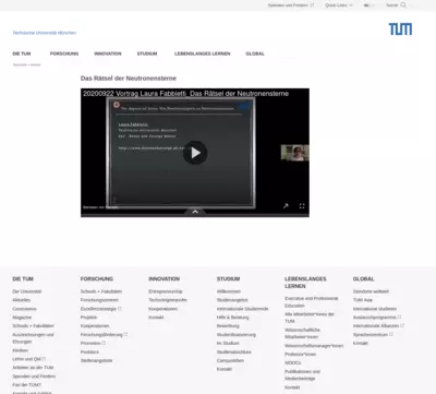 Panopto Videos in TYPO3 of tum.de