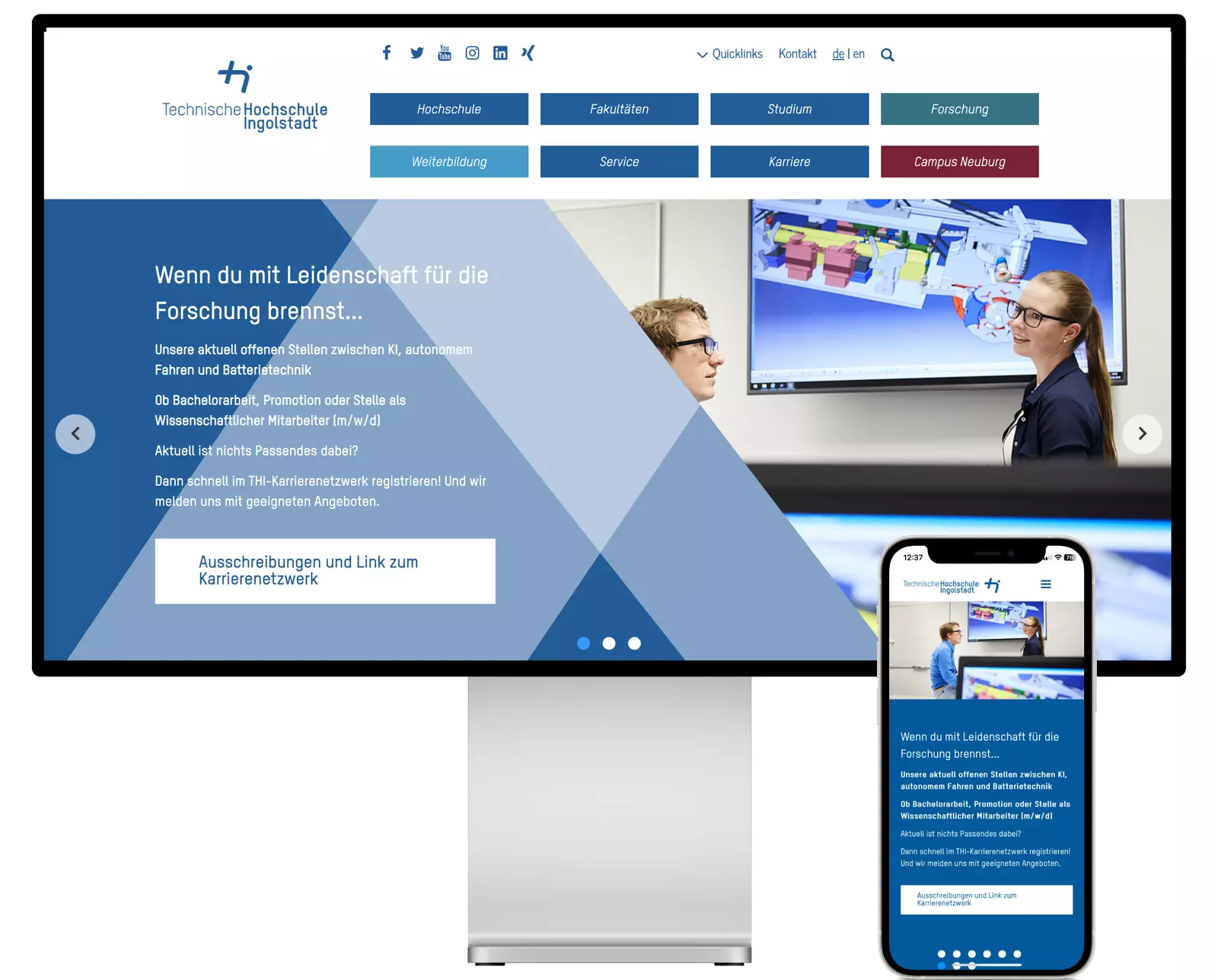 Website der Technischen Hochschule Ingolstadt - in TYPO3 Website der Technischen Hochschule Ingolstadt - in TYPO3